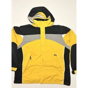 L.L. Bean Mens Large Windbreaker Rain Jacket Coat Yellow Nylon XL